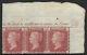 1858 Sg 43 1d Penny Red Plaque 171 Lettered A/j A/l Bande De 3 Mint Unmounted