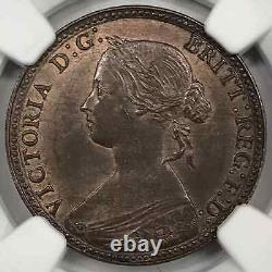 1860 Grande-Bretagne CUIVRE 1/2 Penny NGC MS-63 BN