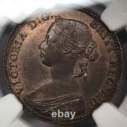 1860 Grande-Bretagne CUIVRE 1/2 Penny NGC MS-63 BN