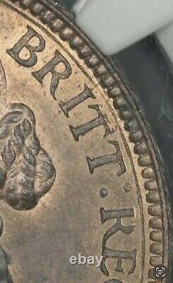 1860 Grande-bretagne Penny Dented Borders Très Rare Triple Erreur Ngc 62 Rb