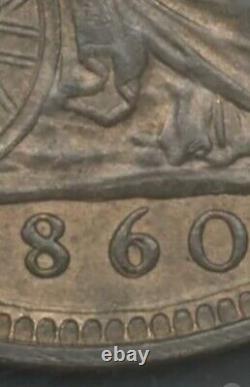 1860 Grande-bretagne Penny Dented Borders Très Rare Triple Erreur Ngc 62 Rb