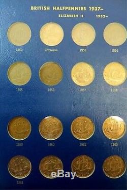 1860 To1967 Unc 109 Coins Ngc Grande-bretagne Uk Half Penny Lot Près Complète