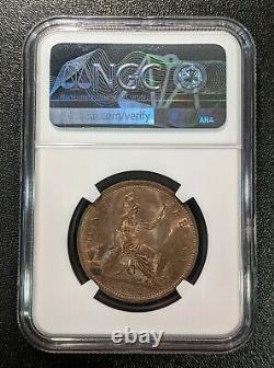 1862 Ms64 Rb Grande-bretagne Penny Ngc Unc Km 749.2 Nice Luster