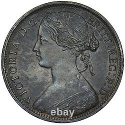 1862 Penny Victoria British Bronze Coin V Nice
