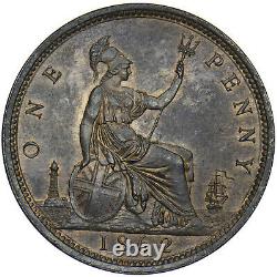 1862 Penny Victoria British Bronze Coin V Nice