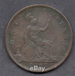 1867 Grande-bretagne La Reine Victoria 1j / Un Penny Pièce