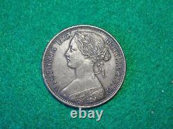 1868 Grande-Bretagne Une 1 Penny Victoria D. G. Pièce de Collection Antique