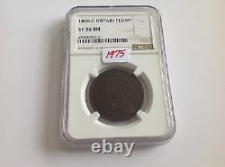 1869 Grande-bretagne Penny Ngc Vf 35 Brown Date Clé