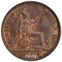 1873 1/2d Grande-Bretagne Half Penny S-3956 Pcgs Ms64bn #42757547 Énorme Attrait Visuel