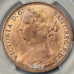 1877 Pcgs Ms 64 Rd Victoria Penny Grande-bretagne Rouge Coin Pop 2/1 (16080101d)