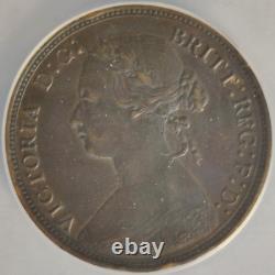 1877 Royaume-uni Grande-bretagne Demi-monnaie 1/2d Anacs Au50 Détails-nettoyé
