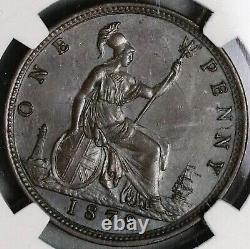 1878 Ms 63 Victoria Penny Great Britain Mint State Britannia Coin (22102403c)