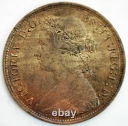 1879 Grande-Bretagne Bronze Demi-Penny 1/2c Monnaie UK Non Circulée Règne de Victoria