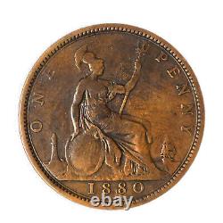 1880 Grande-Bretagne penny en bronze 8/8, aF, un connu