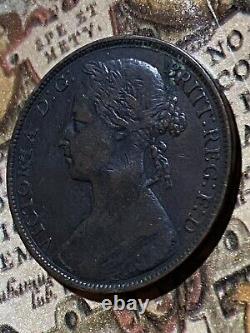 1884 Une Penny Reine Victoria DGBRITTREGFD Grande-Bretagne Royaume-Uni Pièce Mondiale