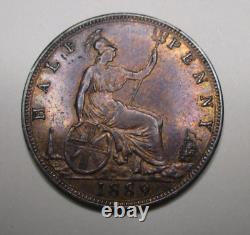 1889 Grande-Bretagne Jeune Tête Victoria Demi-penny - Haut grade tonifié - LIVRAISON GRATUITE