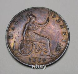 1889 Grande-Bretagne Jeune Tête Victoria Demi-penny - Haut grade tonifié - LIVRAISON GRATUITE