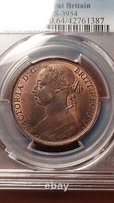1890 Grande-Bretagne 1 Penny PCGS MS64 RB Pop 11/1 Plus Fin RB Superficies 1858