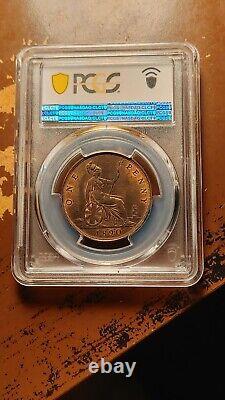 1890 Grande-Bretagne 1 Penny PCGS MS64 RB Pop 11/1 Plus Fin RB Superficies 1858