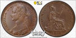 1892 Grande-Bretagne Victoria Un Penny 1D PCGS MS 62 Brun (BN) S-3954
