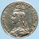 1892 Royaume-uni Grande-bretagne Royaume-uni Queen Victoria Old Silver Penny Coin I97579