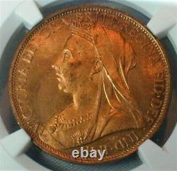 1895 Grande-bretagne One Penny Ngc Ms 66 Rd Rare Dans Cette Catégorie! (352)