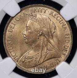 1896 Grande-Bretagne Demi-Penny NGC MS 64+ Rouge 1/2P