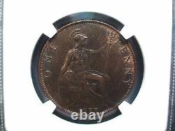 1897 Grande-bretagne One Penny Ngc Au58 Bn Rare High Sea Nevel 1p Pièce Acheter Maintenant
