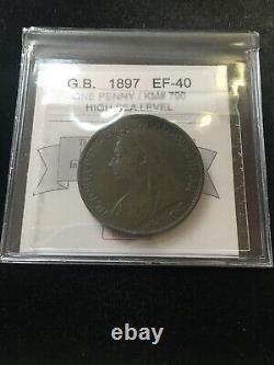 1897 High Tide, Grande-bretagne, Penny, Coin Mart Gradedef-40 Km# 790