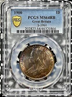 1900 Grande-bretagne 1 Penny Pcgs Ms64rb Lot#g4472 Choix Unc! S-3961