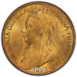 1901 Grande-Bretagne Reine Victoria Penny PCGS MS64 RD Joli détail