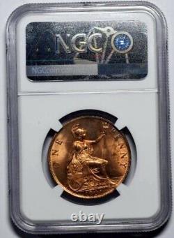1901 Grande-Bretagne Victoria Voilée Un Penny (MS64-RB) S3961-NGC