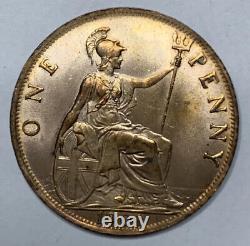 1901 Grande-bretagne Reine Victoria One Penny. Date Clé. Très Bon État