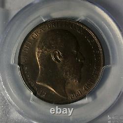 1902 Grande-bretagne 1 Penny King Edward VII Pcgs Ms64-rb Coin