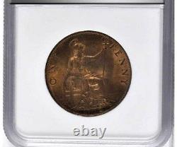 1902 Grande-bretagne 1 Penny, Mbac Ms 65 Rb, Red Brown, Marée Haute