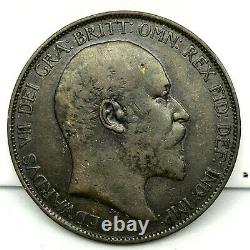 1902 Grande-bretagne-edward VII Pièce En Bronze D'un Penny- Km# 794.1