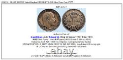 1902 Royaume-uni Grande-bretagne Royaume-uni Edward VII Old Silver Penny Coin I97577