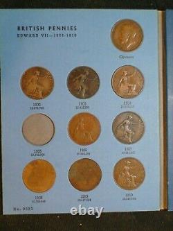 1902 To 1929 Grande-bretagne Grand One Penny Book 28 1p Coins In Whitman Album