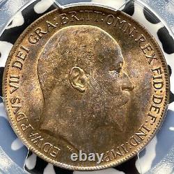 1910 Grande-Bretagne 1 Penny PCGS MS63RB Lot #G6778 Choix UNC! S-3990