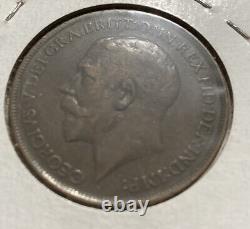 1911 Grande-Bretagne Un Penny George V Choix Parfait, Lettrage et Détails Parfaits