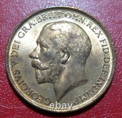 1911 Grande-bretagne One Penny Coin, Brillante Condition Non Circulée, Lot#11