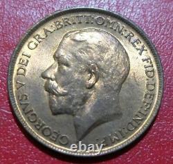 1911 Grande-bretagne One Penny Coin, Brillante Condition Non Circulée, Lot#12