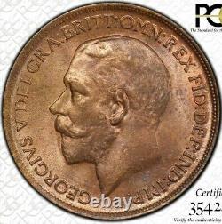 1912 Grande-Bretagne Penny PCGS MS64 RB Détails magnifiques et rare à ce grade