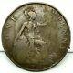 1918 H Grande-bretagne- George V One Penny Bronze Coin- Km# 810 Rare