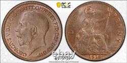 1919 Grande-bretagne 1 Penny Pcgs Ms64bn Lot#g3000 Choix Unc! S-4051