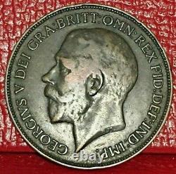 1919 Grande-bretagne Roi George V Penny Bronze Coin Km# 810