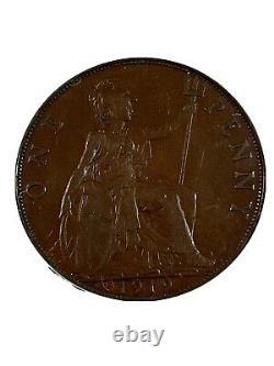 1919-KN Grande-Bretagne 1 Gros Penny Noté VF 30 par ANACS Faible tirage