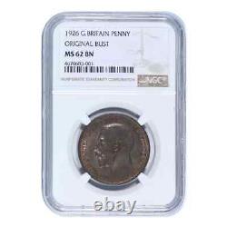 1926 Grande-Bretagne Penny NGC MS-62 BN BUSTE ORIGINAL