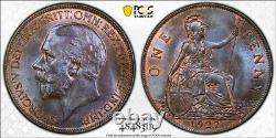 1927 Grande-Bretagne 1 Penny PCGS MS64BN Lot#G5838 Choix UNC! S-4054A