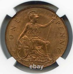 1929 Grande-bretagne Penny. Ngc Classé Ms 64 Rb. Lot #2709
